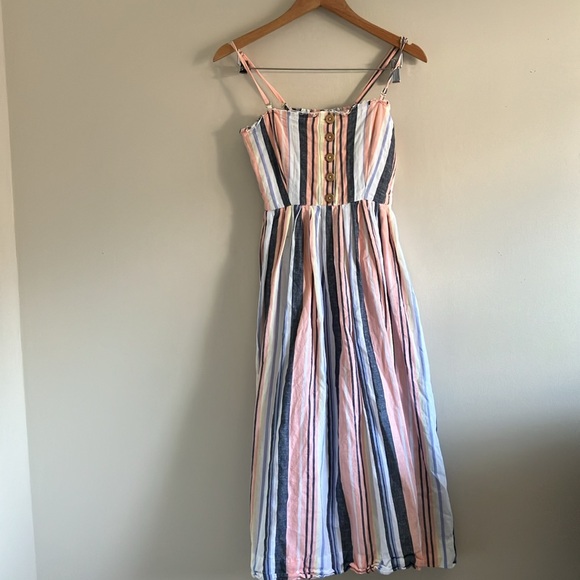Free People Lilah pleated tube dress size small multicoloured striped strappy - Picture 4 of 9